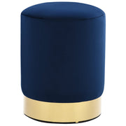 Kruk fluweel 28x36 cm blauw goudkleurig