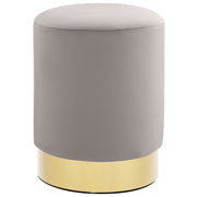 Kruk fluweel 28x36 cm lichtgrijs goudkleurig