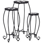 Side tables mosaic 3 pcs ceramic black and white