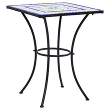 Bistrotafel Mozaïek 60 Cm Keramiek En Wit Blauw Vierkant