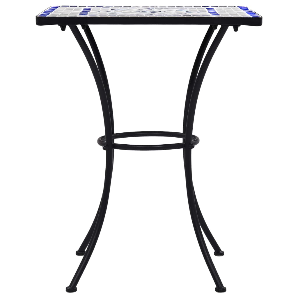 Bistrotafel Mozaïek 60 Cm Keramiek En Wit Blauw Vierkant