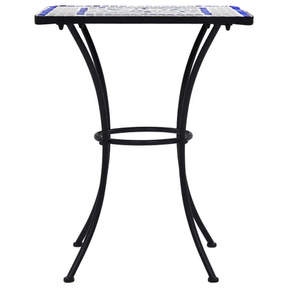 Bistrotafel Mozaïek 60 Cm Keramiek En Wit Blauw Vierkant