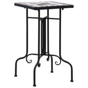 Bijzettafel mozaïek keramiek 35x35x56 cm zwart wit