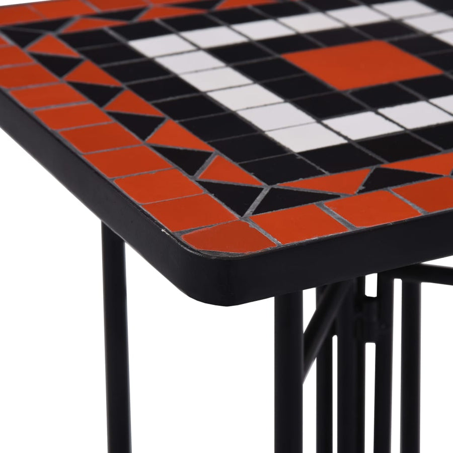 Bijzettafel Mozaïek Keramiek Kleurig En Terracotta en wit