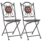 Bistrostoelen mozaïek 2 st keramiek 52x37x87 cm bruin