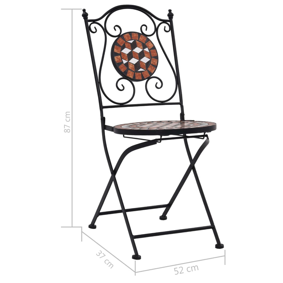 Bistrostoelen Mozaïek Keramiek Bruin
