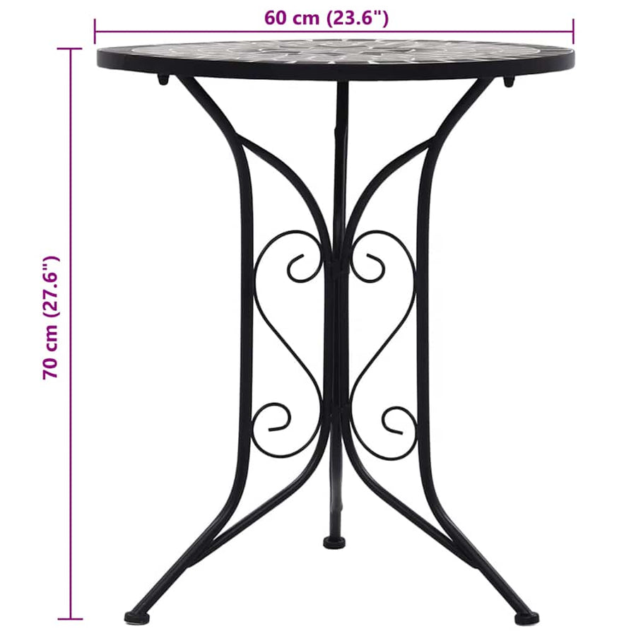 Bistrotafel Mozaïek 61 Cm Keramiek Grijs