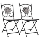 Bistrostoelen mozaïek 2 st grijs 51x39x86 cm