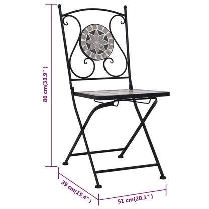 Bistrostoelen Mozaïek Grijs