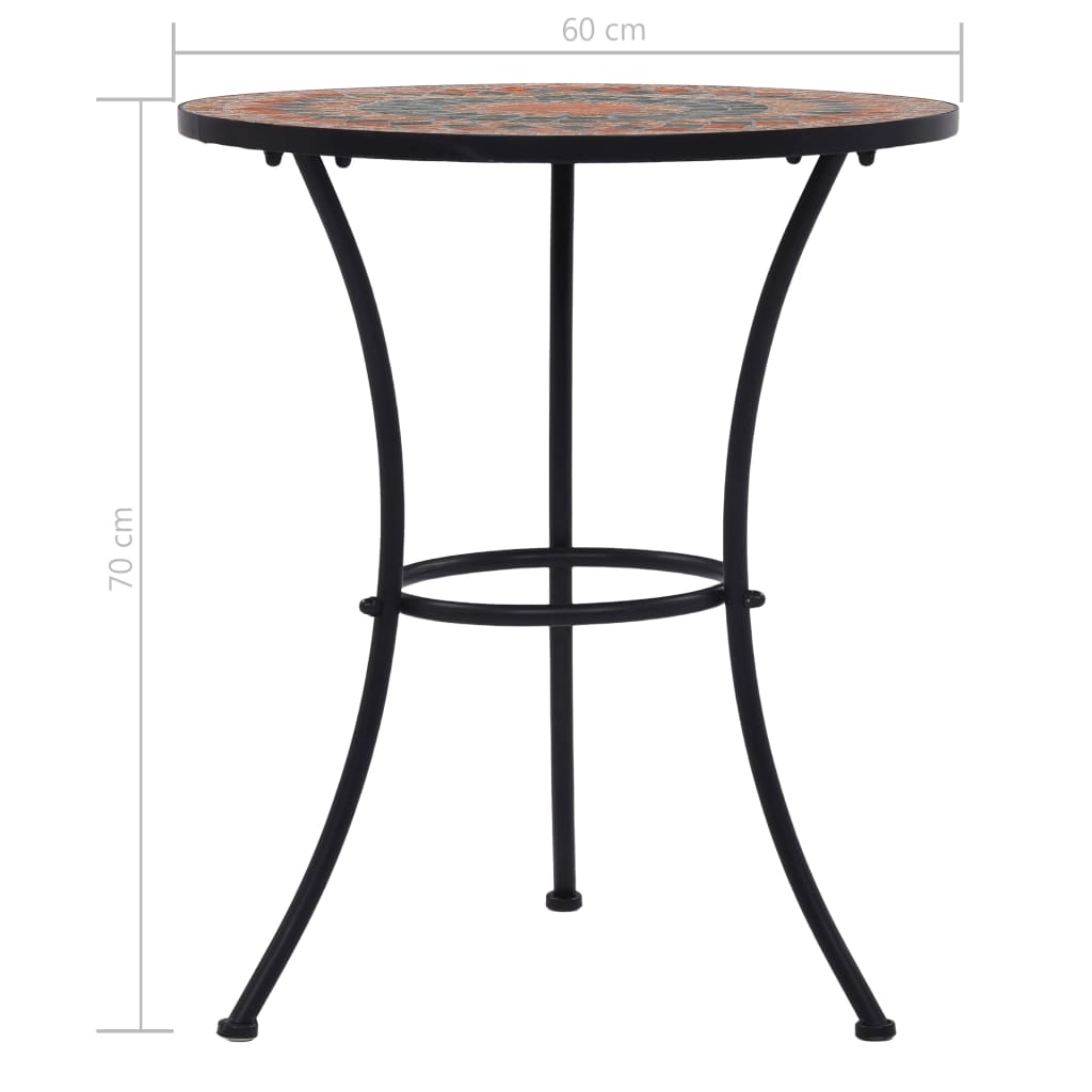 Bistrotafel Mozaïek Keramiek Oranje en grijs