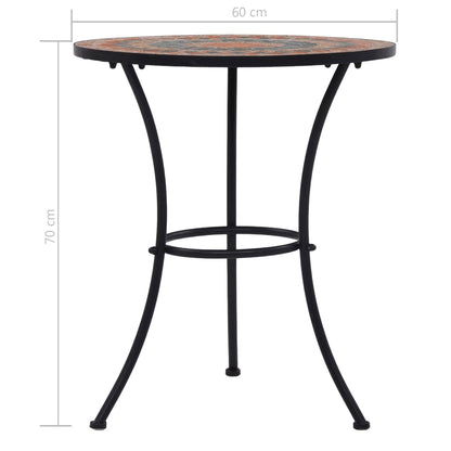 Bistrotafel Mozaïek Keramiek Oranje en grijs