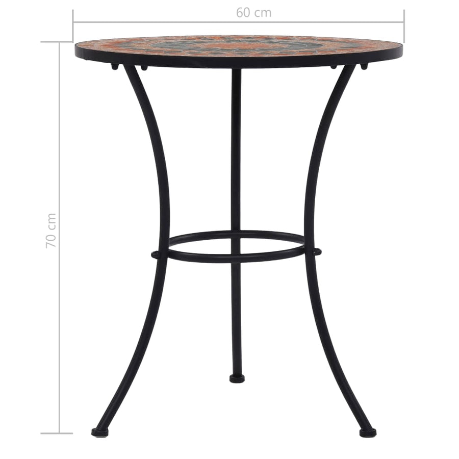 Bistrotafel Mozaïek Keramiek Oranje en grijs