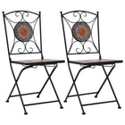 Bistro chairs mosaic 2 pcs orange and grey