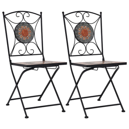 Bistrostoelen Mozaïek Oranje en grijs