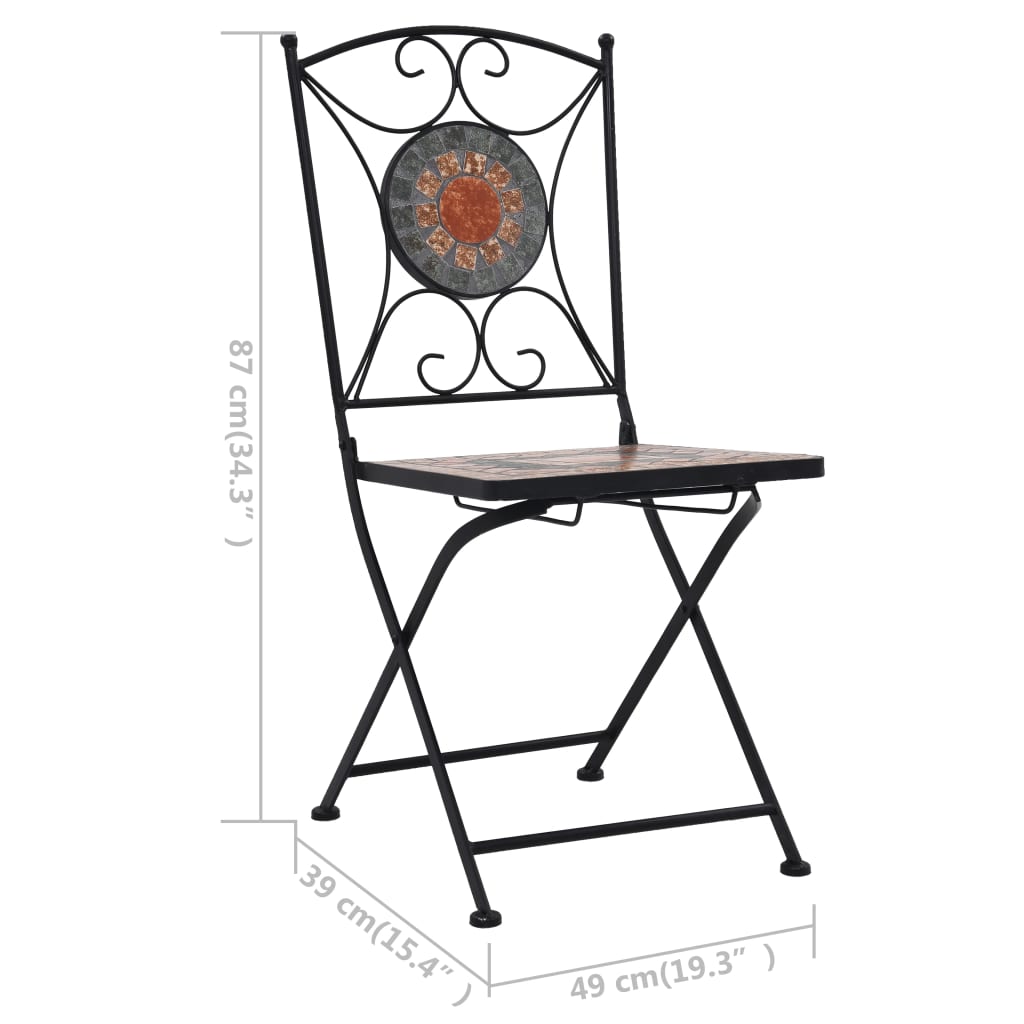 Bistrostoelen Mozaïek Oranje en grijs