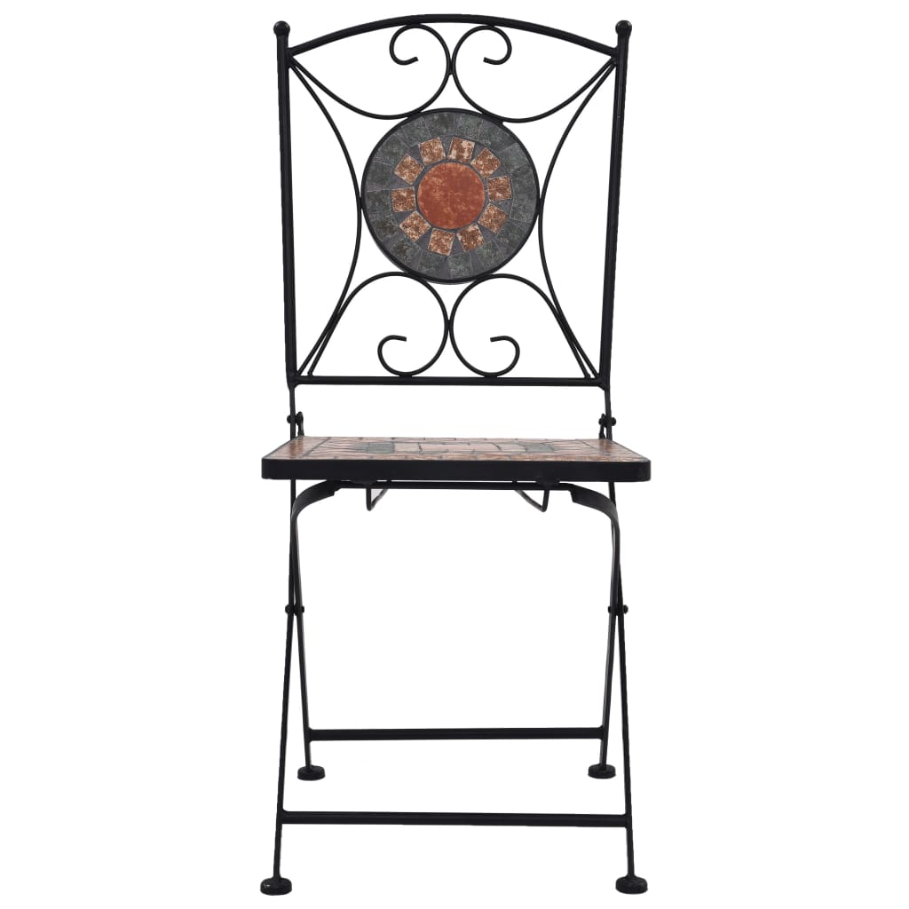 Bistrostoelen Mozaïek Oranje en grijs