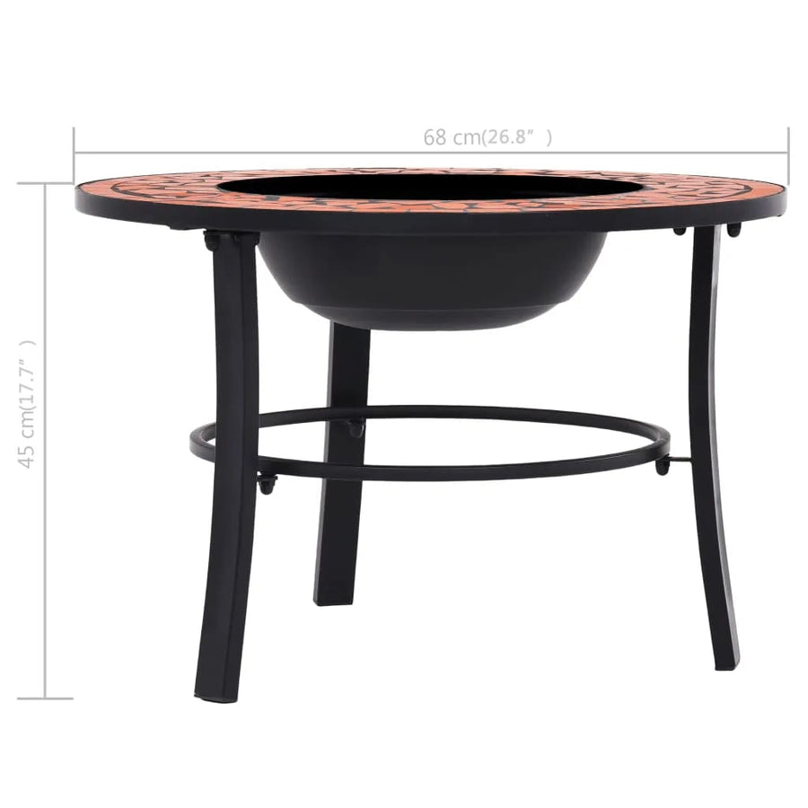Vuurschaal Mozaïek 68 Cm Keramiek Kleurig Terracotta