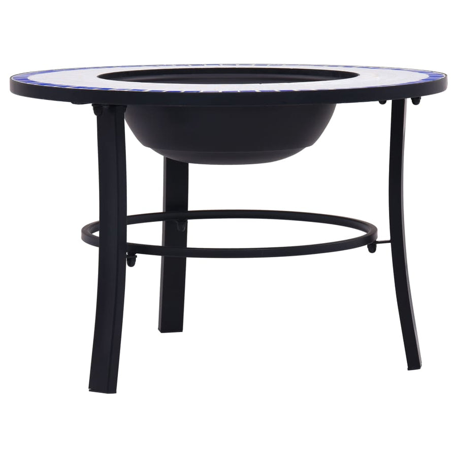 Vuurschaal mozaïek 68 cm keramiek blauw en wit Blauw en wit
