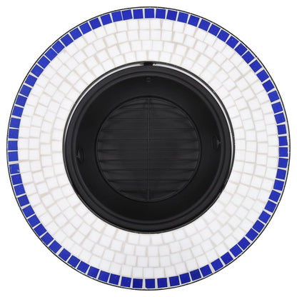 Vuurschaal mozaïek 68 cm keramiek blauw en wit Blauw en wit