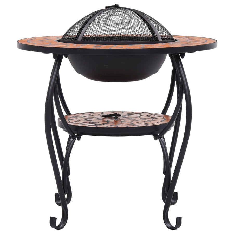 Vuurtafel Mozaïek 68 Cm Keramiek Terracottakleurig