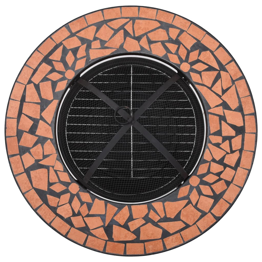 Vuurtafel Mozaïek 68 Cm Keramiek Kleurig Terracotta