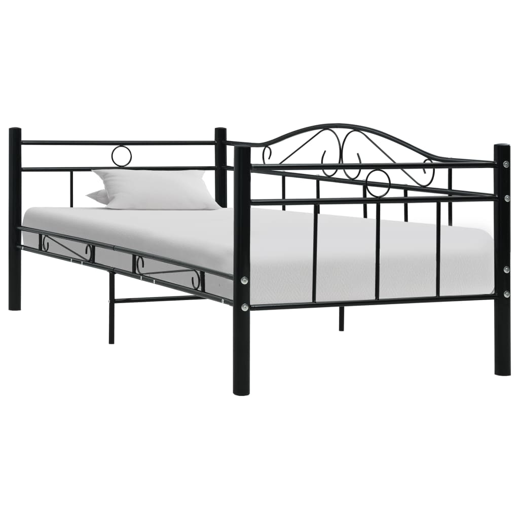 Bedbank metaal zwart 90x200 cm