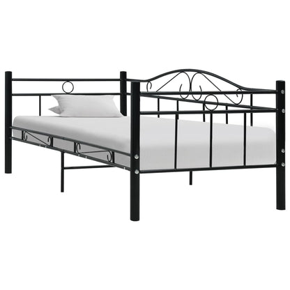 Bedbank metaal zwart 90x200 cm
