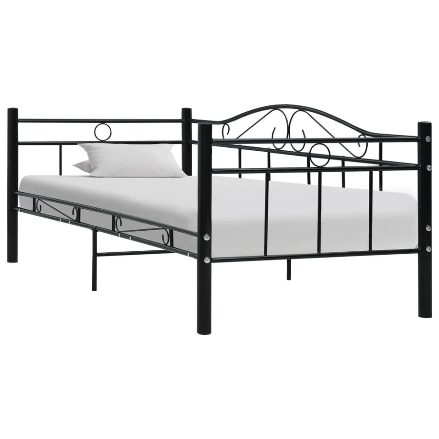 Bedbank metaal zwart 90x200 cm