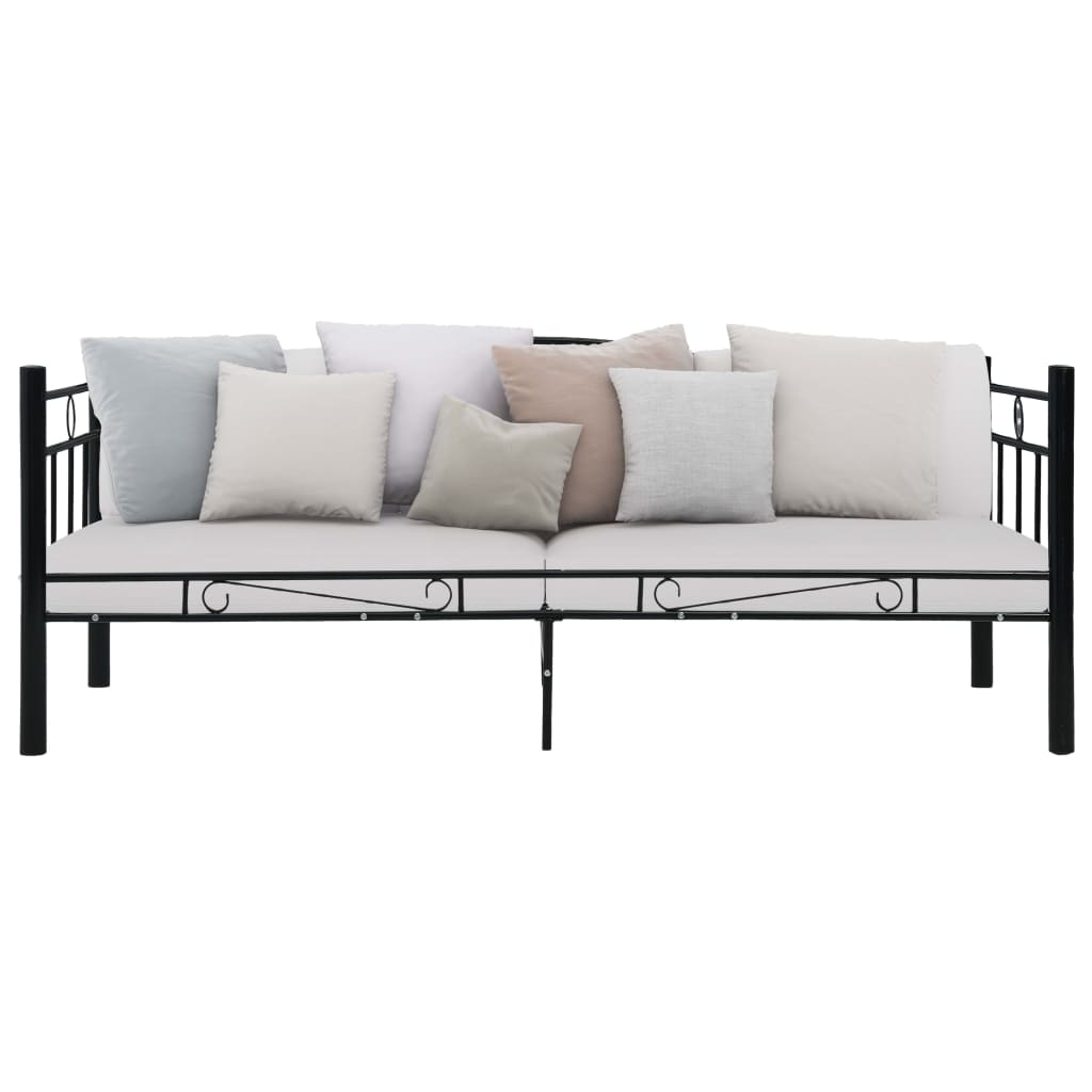 Bedbank metaal zwart 90x200 cm