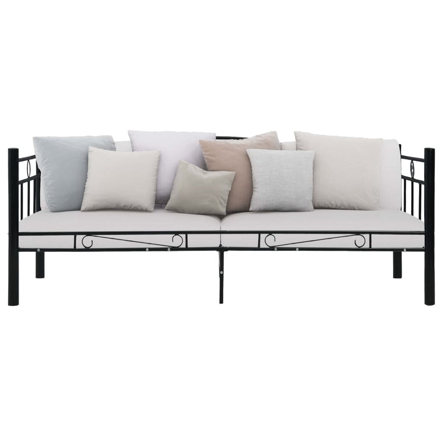 Bedbank metaal zwart 90x200 cm