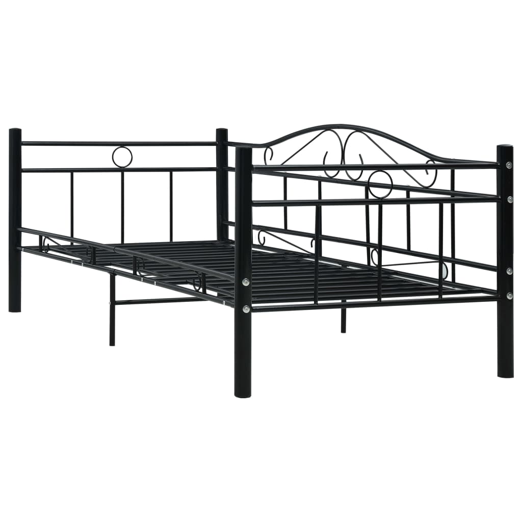 Bedbank metaal zwart 90x200 cm