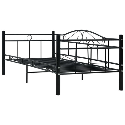 Bedbank metaal zwart 90x200 cm