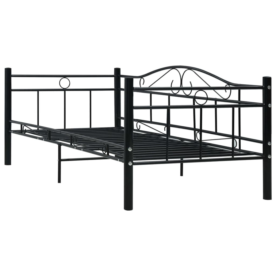 Bedbank metaal zwart 90x200 cm