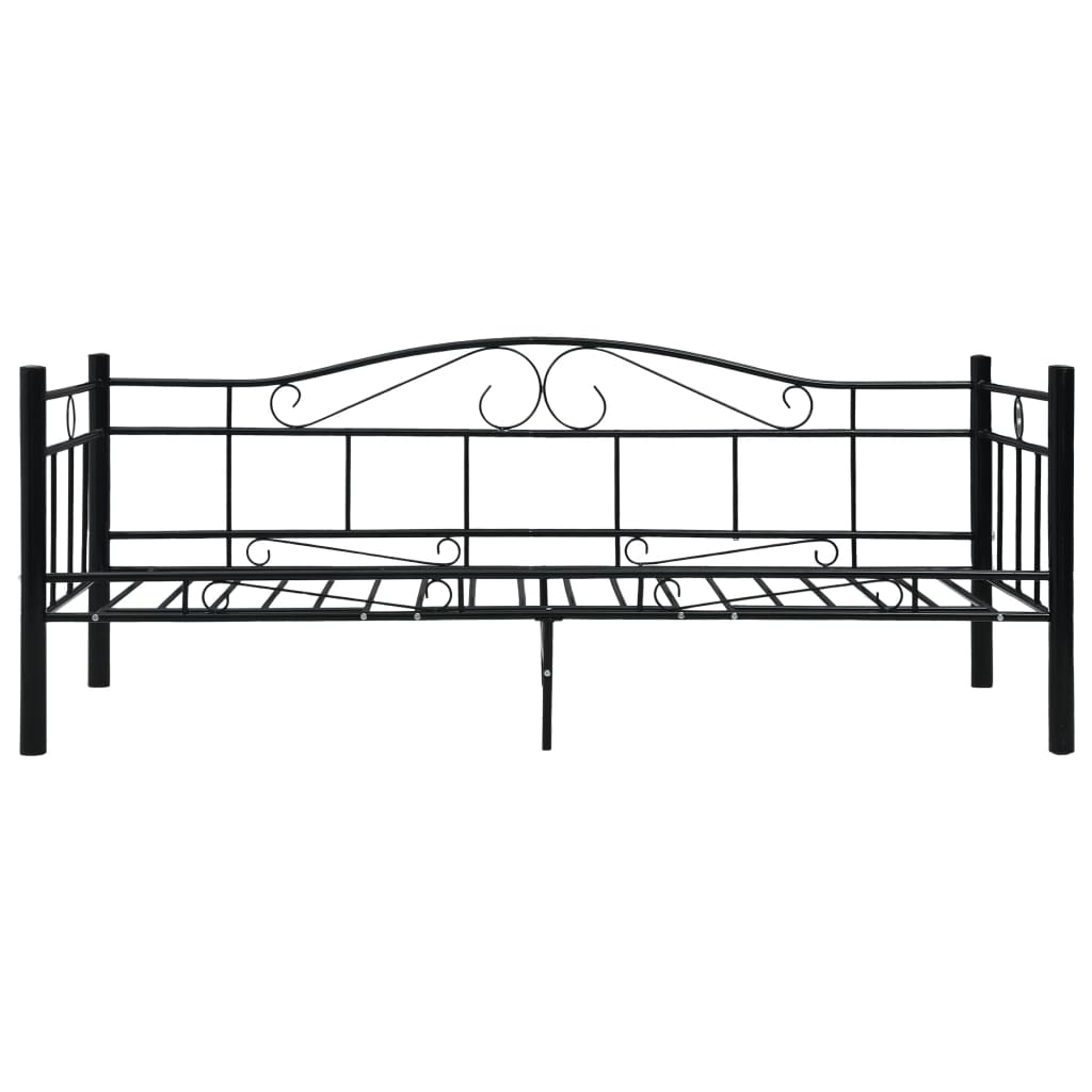 Bedbank metaal zwart 90x200 cm