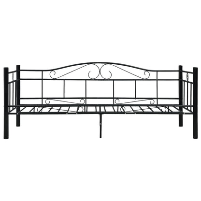 Bedbank metaal zwart 90x200 cm