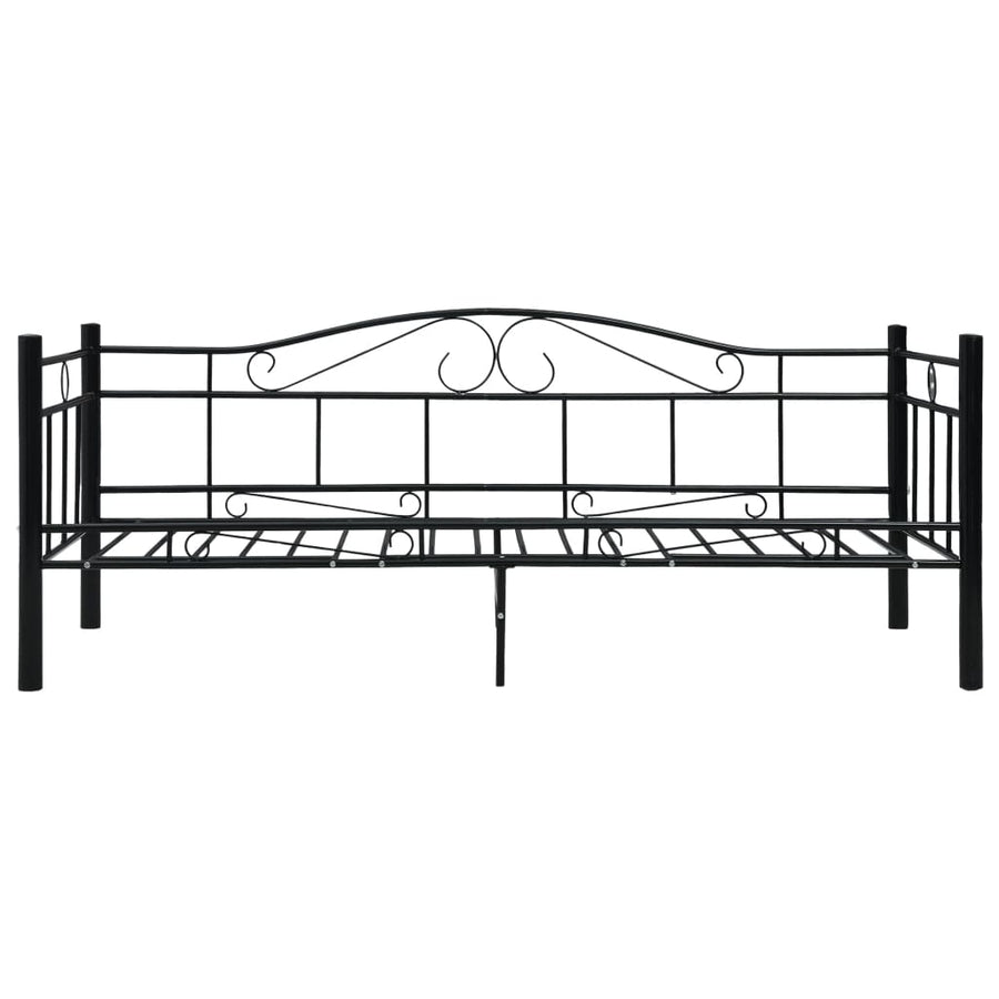 Bedbank metaal zwart 90x200 cm