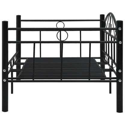 Bedbank metaal zwart 90x200 cm