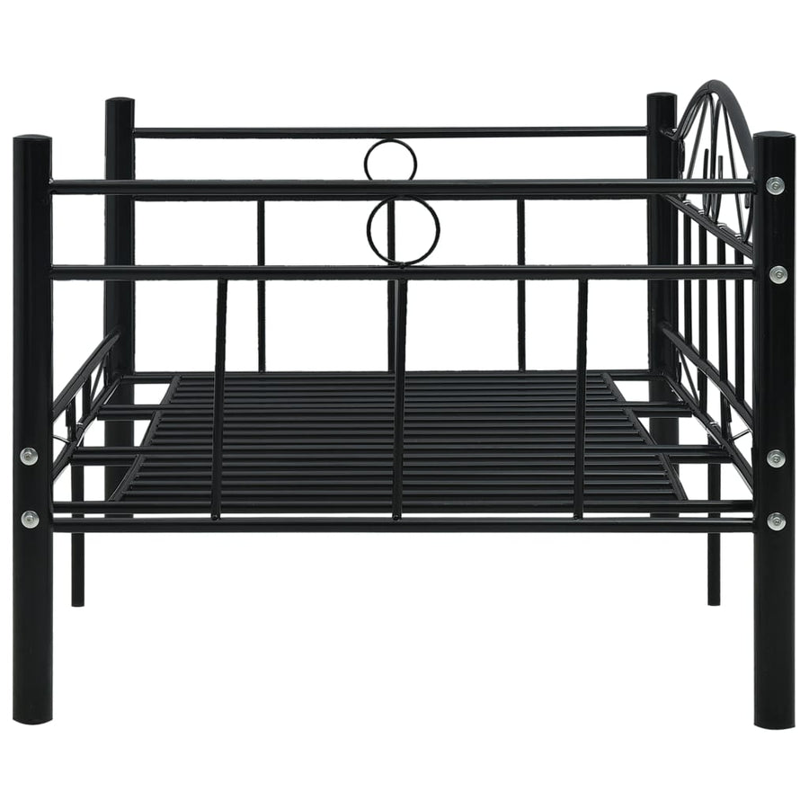 Bedbank metaal zwart 90x200 cm