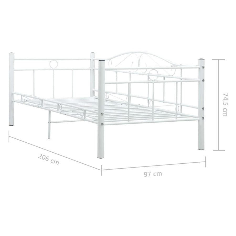 Bedbankframe Metaal 90X200 Cm Wit