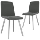 Eetkamerstoelen set van 2 grijs fluweel