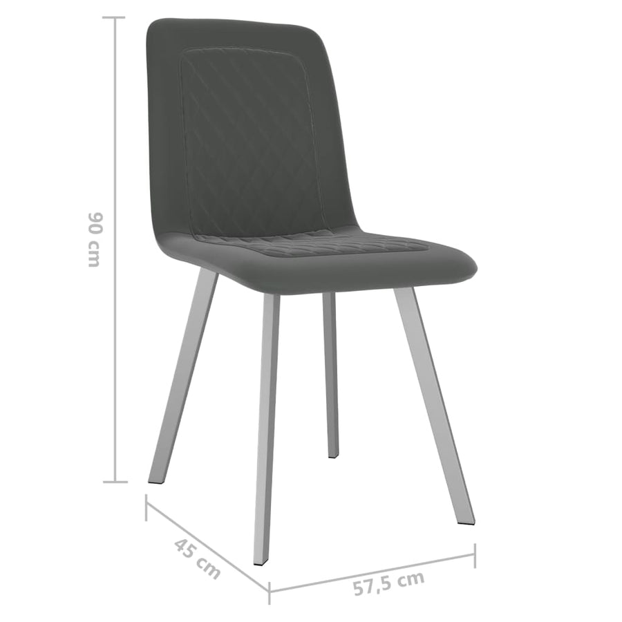 Eetkamerstoelen 2 St Fluweel Grijs
