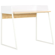 Desk 90x60x88 cm white and oak-colored