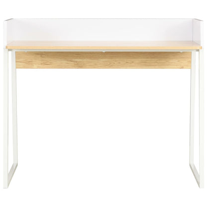 Bureau 90X60X88 Cm En Eikenkleurig Wit en bruin