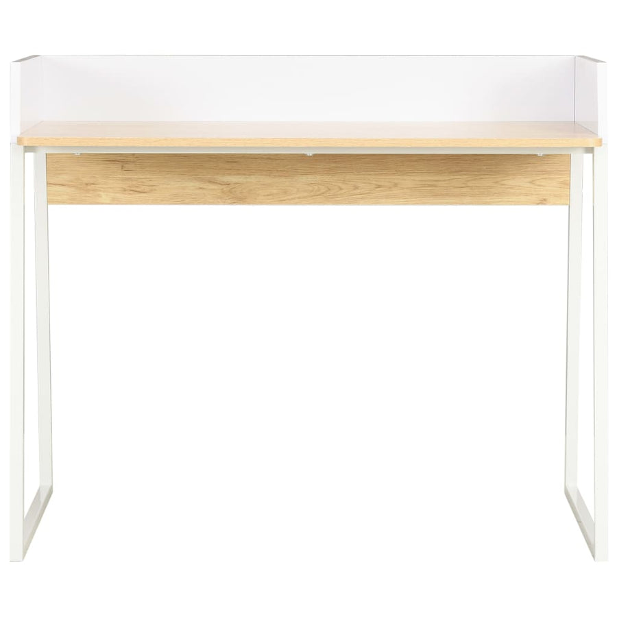 Bureau 90X60X88 Cm En Eikenkleurig Wit en bruin