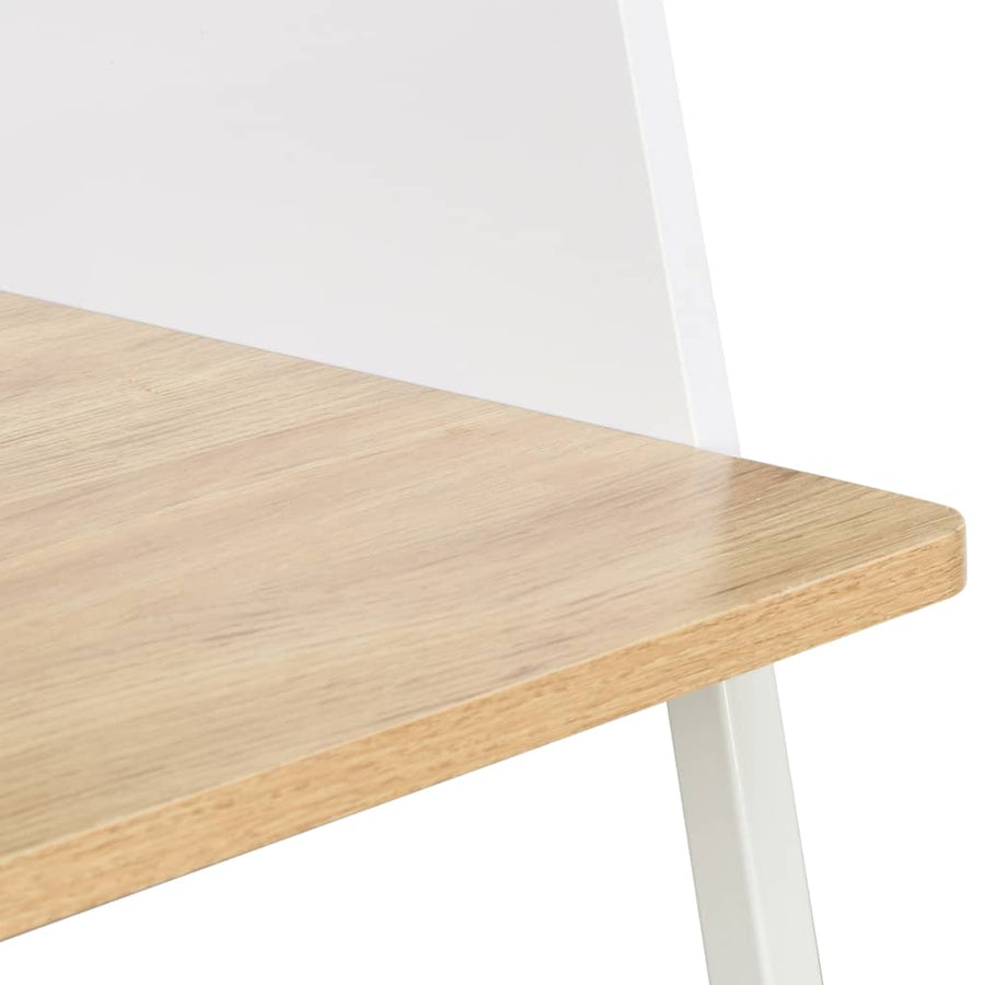 Bureau 90X60X88 Cm En Eikenkleurig Wit en bruin