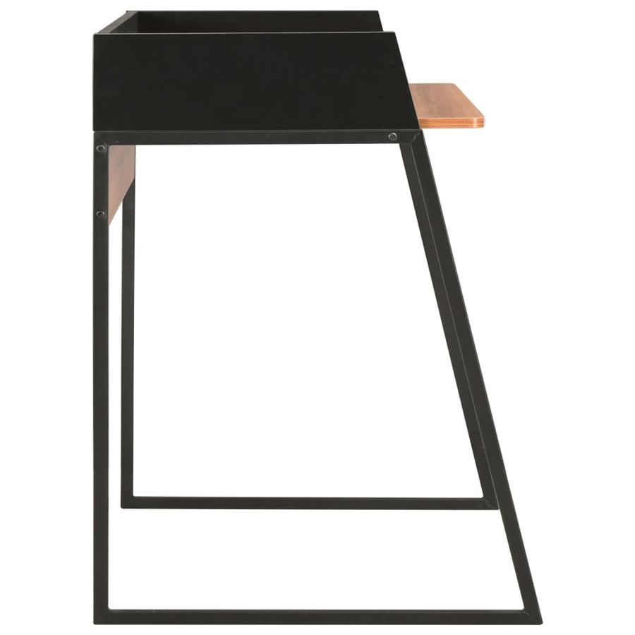 Bureau 90X60X88 Cm Zwart en bruin
