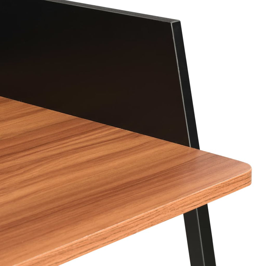 Bureau 90X60X88 Cm Zwart en bruin