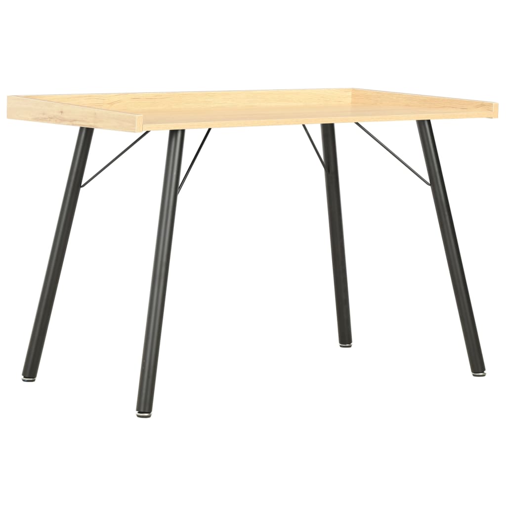 Bureau 90X50X79 Cm Kleurig Zwart en eiken