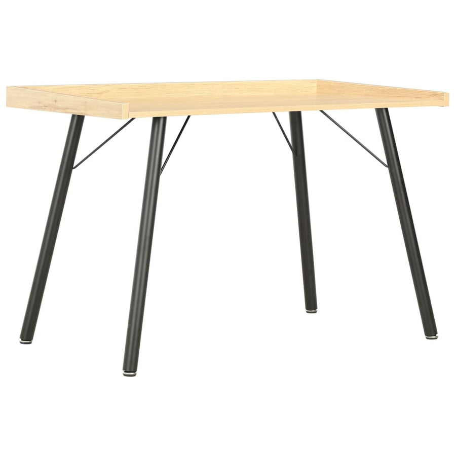 Bureau 90X50X79 Cm Kleurig Zwart en eiken