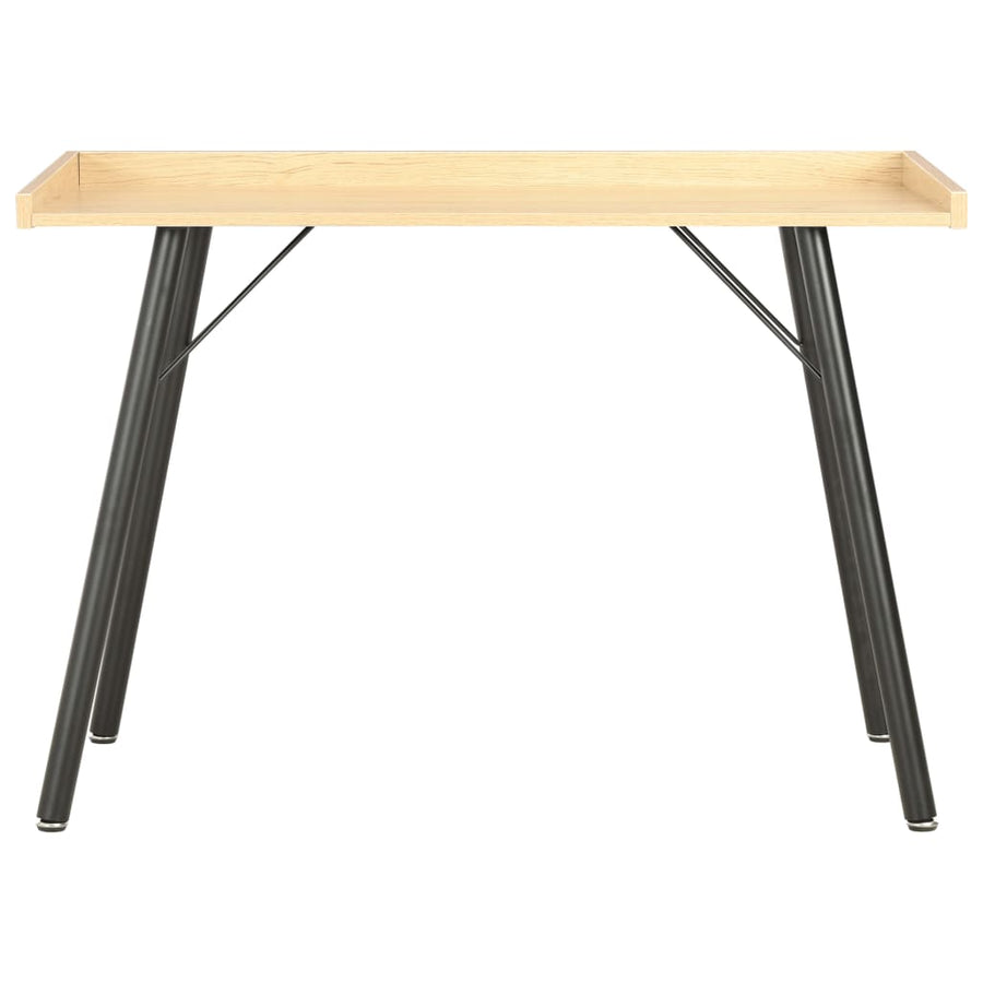 Bureau 90X50X79 Cm Kleurig Zwart en eiken